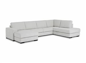 Malmø sofa med chaiselong og open end - Hvid fløjl